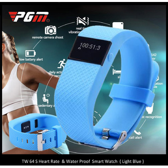 PGM TW64S Fitness Heart Rate Smart Wristband Watch (สีฟ้า) นาฬิกาข้อมือสมาร์ท วัดอัตราการเต้นหัวใจ นำเข้า จัดทำสต็อคในไทย