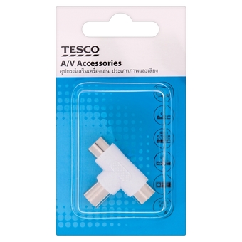 TESCO 1 2 TVPLUG 2 TV JACK PLASTIC0B TPJ