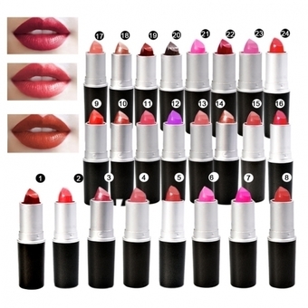 High Quality Fashion Women Sexy 24 Colors Moisture Charming Matte Lipstick