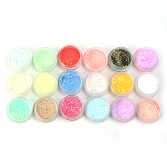 Cocotina Glamour UV Gel Acrylic DIY Nail Art Decorations Tips Glitter Power Sequins 18 Colors- INTL