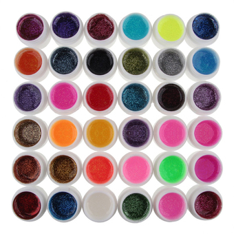 36 Colors UV Gel glitter Mix Color for Acrylic Nail Art Decoration DIY Set Accessories (Intl)