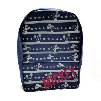 Mickey Mouse กระเป๋าเป้สะพายหลัง กระเป๋านักเรียน สีน้ำเงิน ปักลาย MICKEY