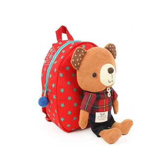 Madamphooh กระเป๋าเป้พร้อมสายจูงกันเด็กหลง มากับตุ๊กตาหมีสุดน่ารัก (สีแดง)