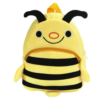 Cartoon Animal Pattern Kids Child Small Soft Plush Schoolbag School Bag Backpack Yellow Bee (Intl)
