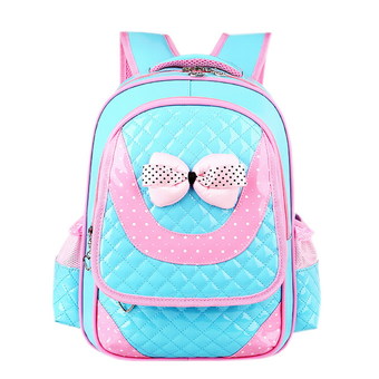 Eozy Children Backpacks Casual Kid Schoolbags Korean Bowknot Daypacks Child Girl 1-6 Grade School Students Bags(Blue) (Intl)
