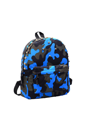 Children School Bag Rivets Camouflage Backpack Cute Baby Toddler Blue