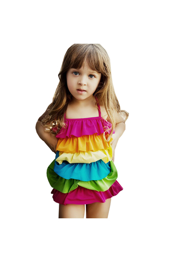 BEST รุ้ง ชุดว่ายน้ำ Swimsuit For Girls Child Bikini - Colourful (Intl)