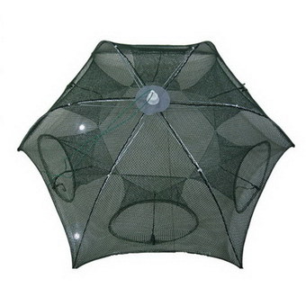 Cast Net Mesh Trap Portable Folded Fishing Net Fish Shrimp Minnow Crab Bait 6 Holes 95CM - Intl