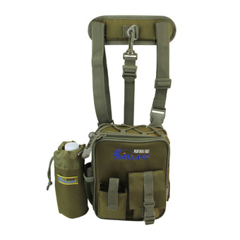 Waterproof Fishing Tackle Bag Pack Shoulder Waist Box Reel Lure Storage Oxford Sand Color - Intl