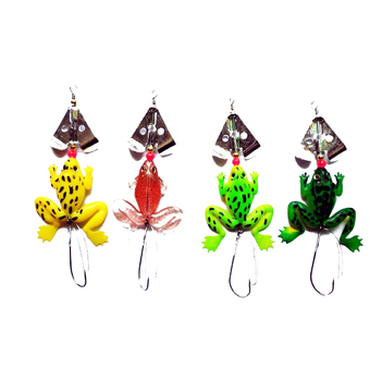 Silica Gel Frog Lure Bass Crank Bait Tackle Hooks Soft Shiny Brand New 9Cm 1Pcs (Intl)