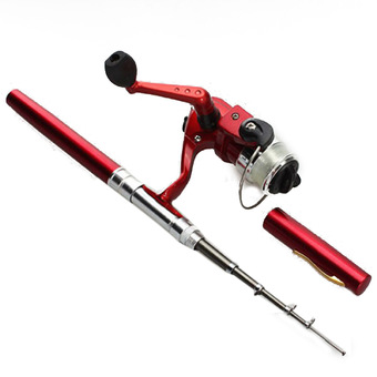 Fishing Rod Mini Portable Telescopic (Red)