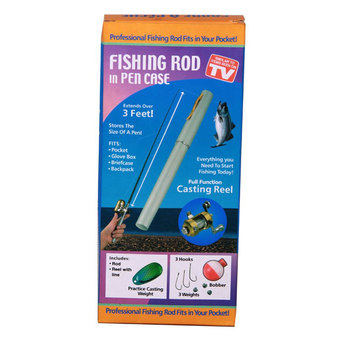 เบ็ดปากกาขนาดเล็ก JO4G0032-blue Pen Fishing Rod ( สีเงิน )