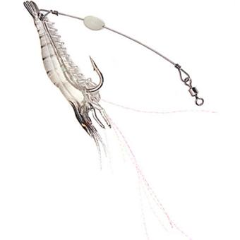 Yingwei Fishing Noctilucent Soft Hook Rubber Lure Luminous Shrimp Bait Black Head (White) - Intl