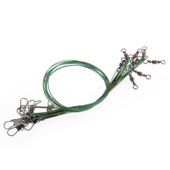 WiseBuy 10pcs 28cm Copper Fishing Leader Wire Fish Tackle Rig Dark Green (Intl)