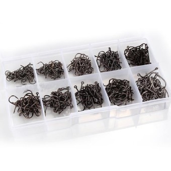 Carbon Steel Lot 500 pcs 10 Sizes Fish Fishing Hooks for Lures Baits New (Intl)