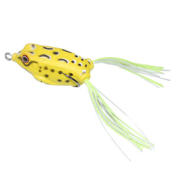 Frog Topwater Fishing Lure Crankbait Hooks Bass Bait Tackle (Yellow)