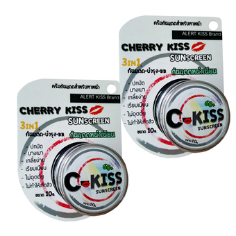 C-KISS ครีมกันแดดสำหรับทาหน้าเนื้อบางเบา เกลี่ยง่าย SPF 60 PA+++ บรรจุ 10 กรัม x 2 กระปุก