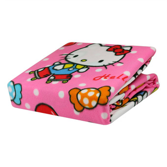 ผ้าห่มผ้าสำลี 60 X 80นิ้ว ลายคิตตี้ - สีชมพู