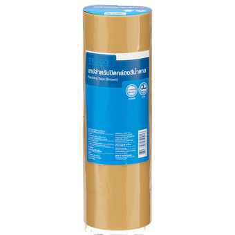 Tesco เทปกาวสำหรับปิดกล่อง 48 MM X 45Yสีชา แพ็ค6 ชิ้น