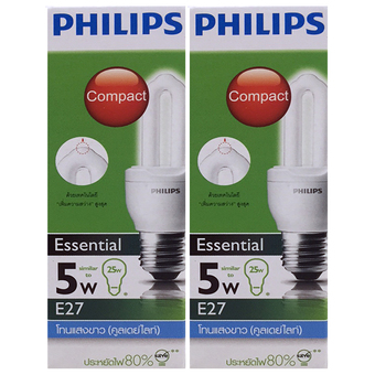 PHILIPS E-SAVER 5W คูลเดย์ไลท์ 2 แพ็ค (แพ็ค 1 หลอด)