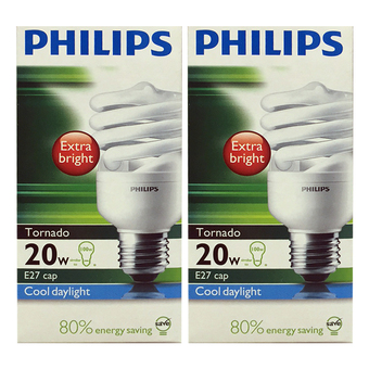 PHILIPS หลอดTORNADO 20W. สีคูลเดย์ไลท์ (2 PACK)