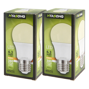 HYASONG หลอดไฟ LED 6.3 W วอร์มไวท์ 2 แพค (แพค 1 หลอด)