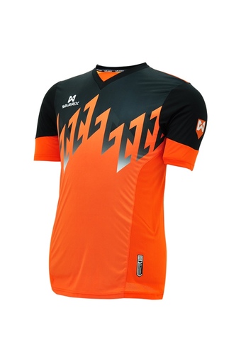 WARRIX SPORT เสื้อฟุตบอลพิมพ์ลาย WA-1519 ( สีส้ม-ดำ )