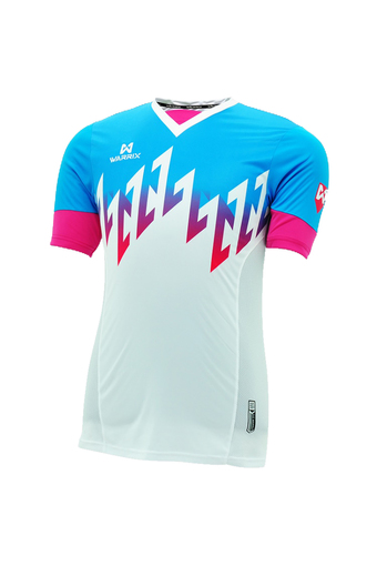 WARRIX SPORT เสื้อฟุตบอลพิมพ์ลาย WA-1519 ( สีขาว-ฟ้า )