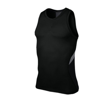 LANBAOSI Men's Under Base Layer Running Basketball Armour Compression Sleeveless Shirt (Black)