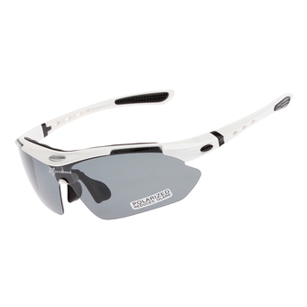 RockBros Polarized Cycling Sports Sunglasses (White) - INTL