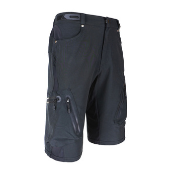 Casual Baggy Shorts MTB Bike Bicycle Shorts With Zippered Pockets (Black)