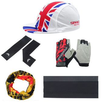SPAKCT หมวกผ้าปั่นจักรยาน +ปลอกแขนป้องกัน UV400+ถุงมือฟรีไซค์+ผ้าบัฟ+ปลอกหุ้มเฟรม