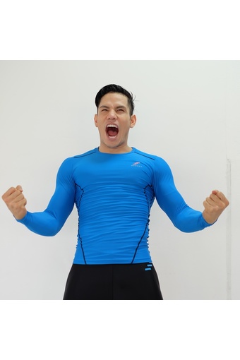 WANAKA เสื้อรัดกล้ามเนื้อ Rash Guard Premium UV Tech (Blue/)