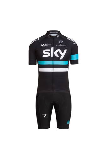 CS Sport ชุดปั่นจักรยานผู้ชาย นื้อผ้า polyester 100% เป้าเจล 5D Rapha 2016 Team Sky (Black) แถมฟรี Sun Flashlight ไฟจักรยานหน้าหลัง พร้อมอุปกรณืยึดกับตัวจักรยาน