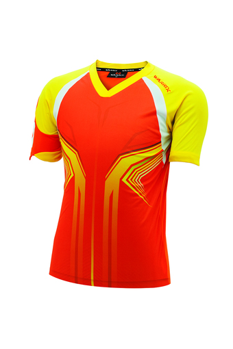 WARRIX SPORT เสื้อฟุตบอลพิมพ์ลาย WA-1517 ( สีส้ม-เหลือง )