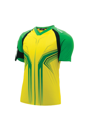 WARRIX SPORT เสื้อฟุตบอลพิมพ์ลาย WA-1517 (เหลือง-เขียว)