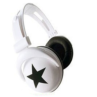 Wired Stereo Headset Headphone for Computer headset สายหูฟังสเตอริโอ Stars 1PCS (White)