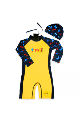 SwimFly Long Sleeve Wetsuit for Kids(สีเหลือง/น้ำเงิน)
