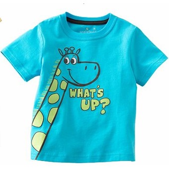 Jumping Beans เสื้อเด็กแขนสั้น ลายยีราฟ - สีฟ้า