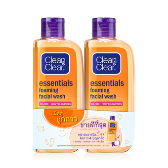 CLEAN & CLEARคลีน แอนด์ เคลียร์ เอสเซนเชียล โฟมมิ่ง เฟเชียลวอช100มล. X 2