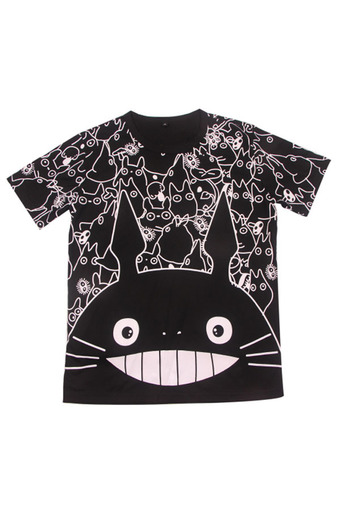 Ufosuit Dragon My Neighbor Totoro Black T-shirt For Boys/Girls- INTL
