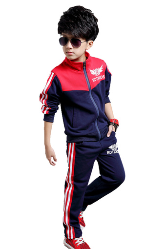 Boys Casual Sporty Suit (Navy Blue) (Intl)