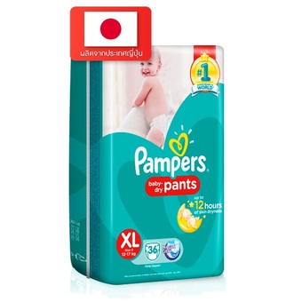 Pampers แพมเพิร์ส กางเกงผ้าอ้อมเด็ก รุ่น Baby Dry Pants ไซส์ XL แพ็คละ 36 ชิ้น