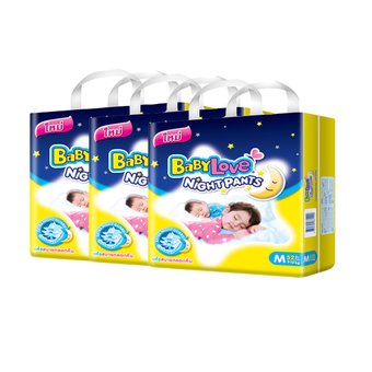 ขายยกลัง! กางเกงผ้าอ้อม Baby Love รุ่น Baby Love Night Pants ไซส์ M 3 แพ็ค 156 ชิ้น (แพ็คละ 52 ชิ้น)