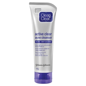 Clean &amp; Clear แอคทีฟ เคลียร์ แอคเน่ คลีนเซอร์ 100กรัม