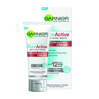 GARNIER แอคทีฟ ครีม 50 มล. Pure Active Acne&amp;Oil Clearing Cream 50 ml