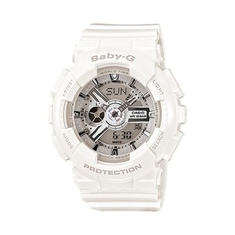 Casio Baby-G นาฬิกาข้อมือผู้หญิง สีขาว สายเรซิ่น รุ่น BA-110-7A3
