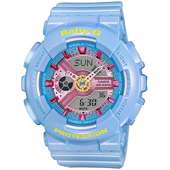 Casio Baby-G นาฬิกาข้อมือผู้หญิง สายเรซิ่น รุ่น BA-110CA-2A - สีฟ้า