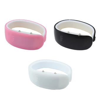 LED Watch นาฬิกา ดิจิตอล แอลอีดี ทรงกำไล แพ็ค 3 เรือน (สีชมพู, สีดำ, สีขาว)