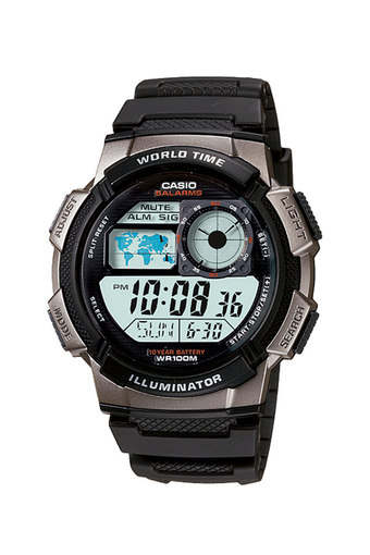 Casio Standard นาฬิกาข้อมือผู้ชาย สายเรซิน รุ่น AE-1000W-1BV - Black